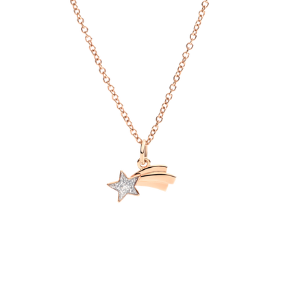 CIONDOLO STELLA COMETA ORO ROSA E SMALTO - Tangredi Gioielleria