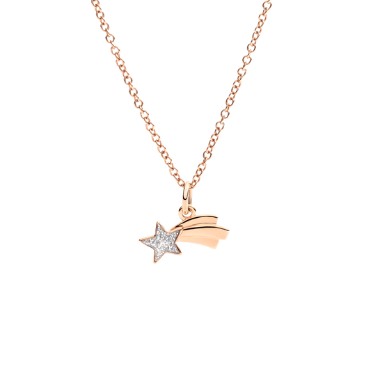 CIONDOLO STELLA COMETA ORO ROSA E SMALTO - Tangredi Gioielleria