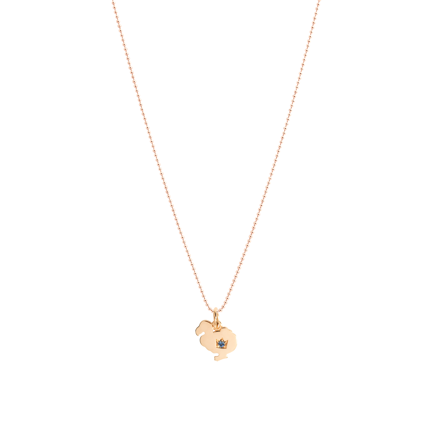 CIONDOLO DODO ORO ROSA E ZAFFIRO - Tangredi Gioielleria