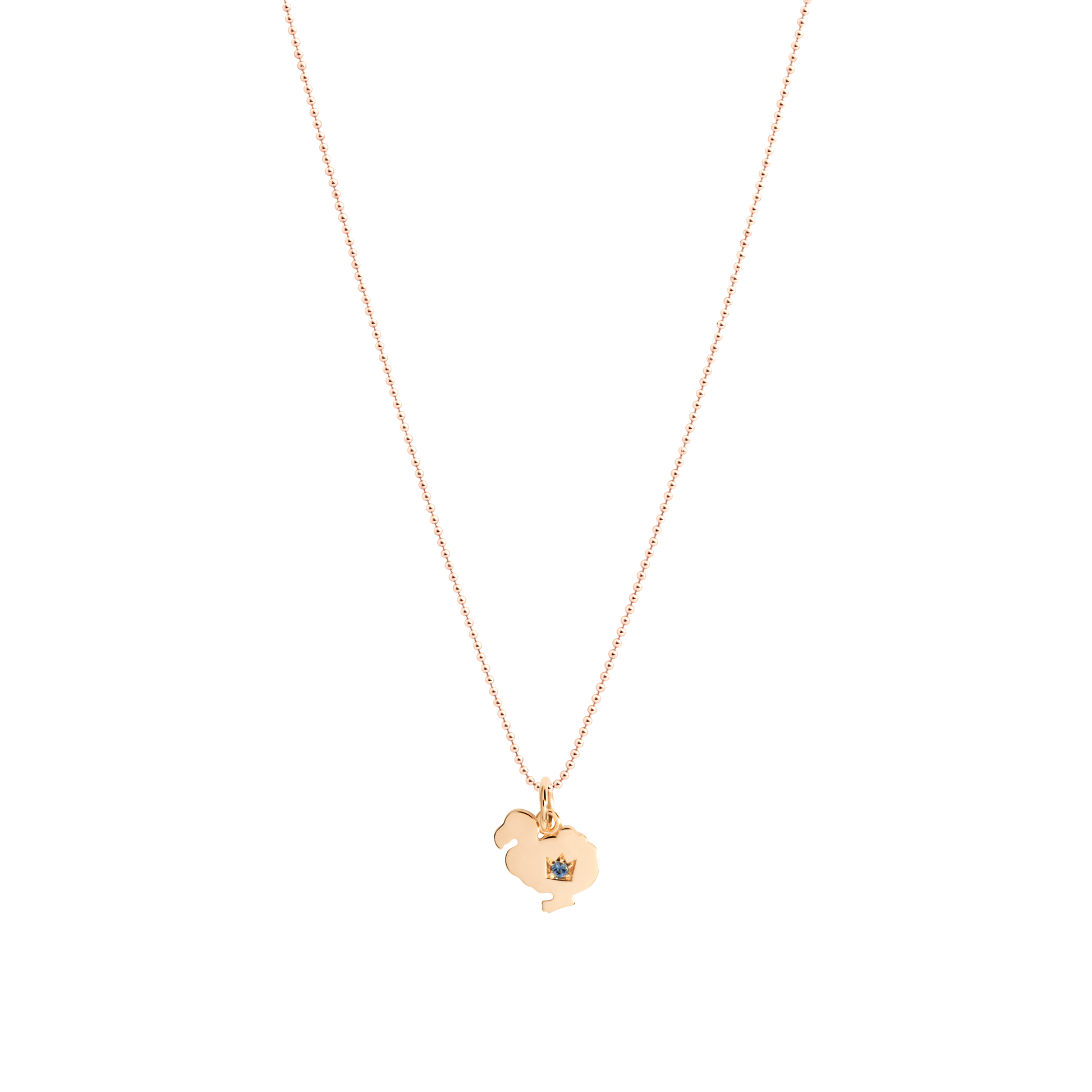 CIONDOLO DODO ORO ROSA E ZAFFIRO - Tangredi Gioielleria