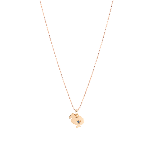 CIONDOLO DODO ORO ROSA E ZAFFIRO - Tangredi Gioielleria