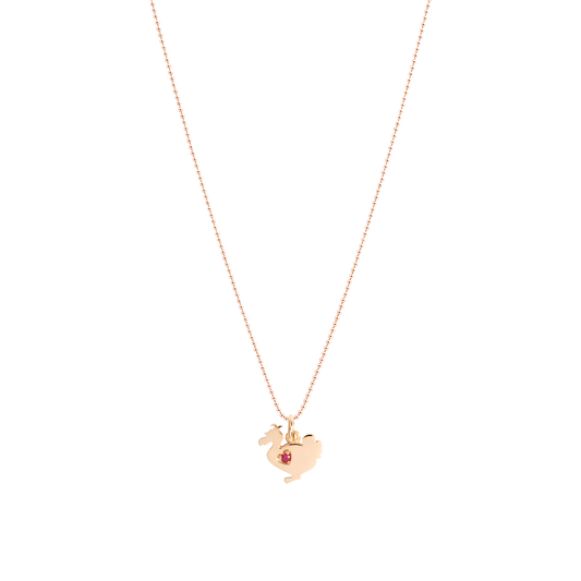 CIONDOLO LADY DODO ORO ROSA E RUBINO - Tangredi Gioielleria