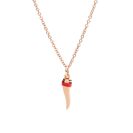 CIONDOLO CORNETTO ORO ROSA E SMALTO - Tangredi Gioielleria