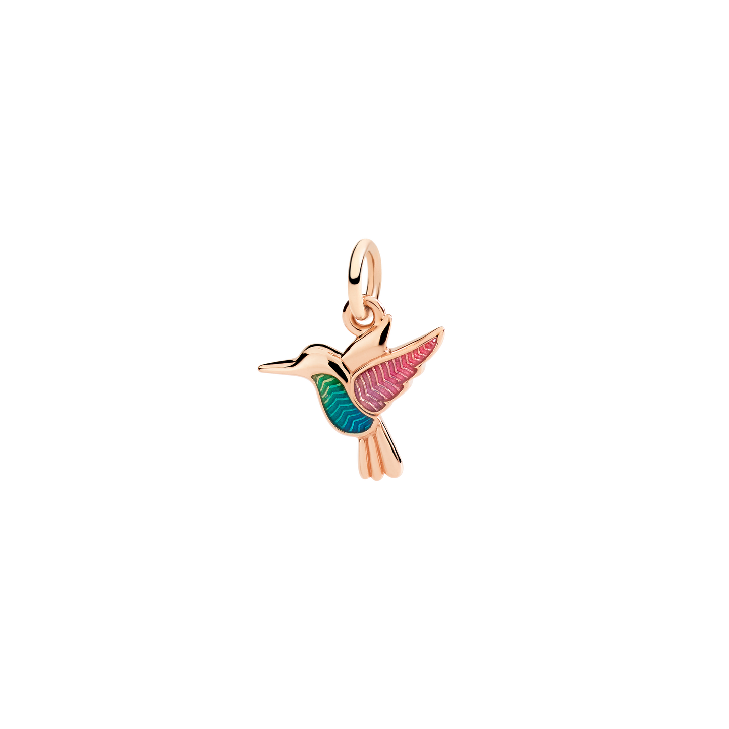 CIONDOLO COLIBRì ORO ROSA E SMALTO - Tangredi Gioielleria