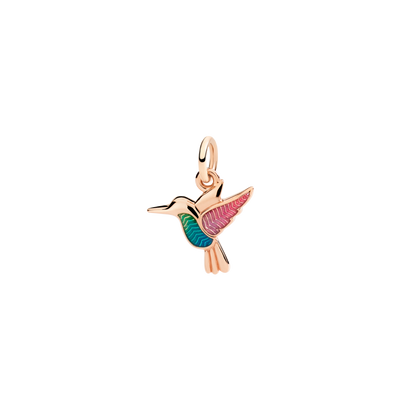 CIONDOLO COLIBRì ORO ROSA E SMALTO - Tangredi Gioielleria