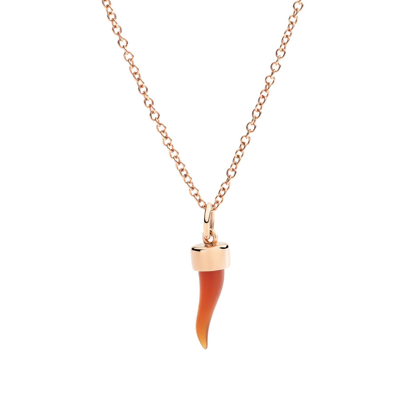 CIONDOLO CORNETTO ORO ROSA E CORNIOLA - Tangredi Gioielleria