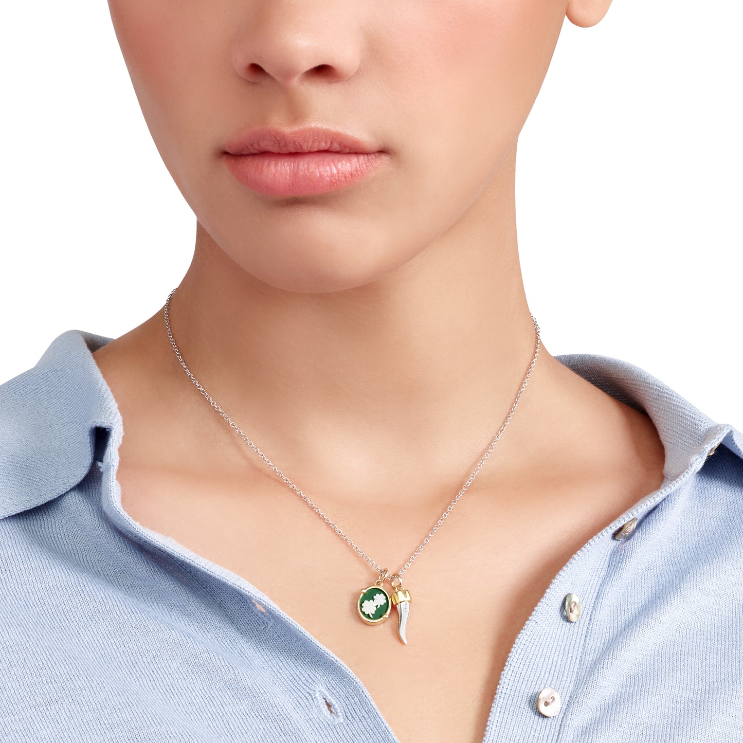 CIONDOLO CAMMEO QUADRIFOGLIO - Tangredi Gioielleria