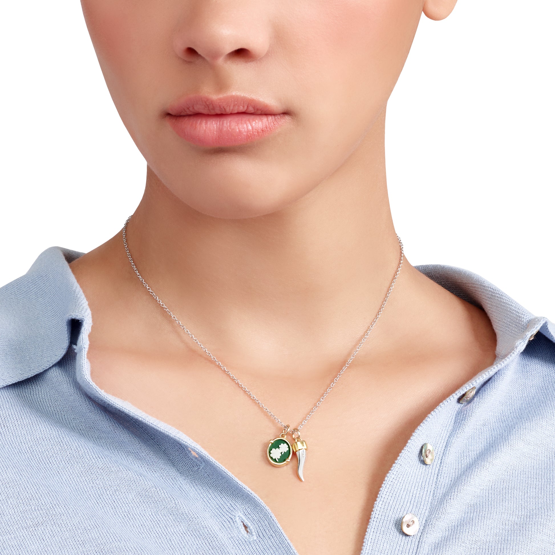 CIONDOLO CAMMEO QUADRIFOGLIO - Tangredi Gioielleria