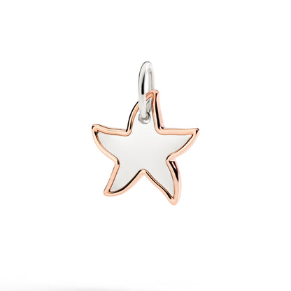 CIONDOLO XL STELLA ARGENTO E ORO ROSA