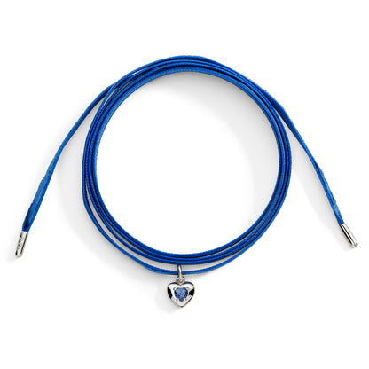 CIONDOLO CUORE ARGENTO E ZAFFIRO SINTETICO