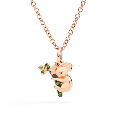 CIONDOLO KOALA ORO ROSA E TSAVORITI - Tangredi Gioielleria