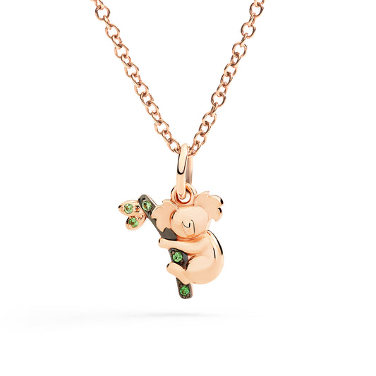 CIONDOLO KOALA ORO ROSA E TSAVORITI - Tangredi Gioielleria