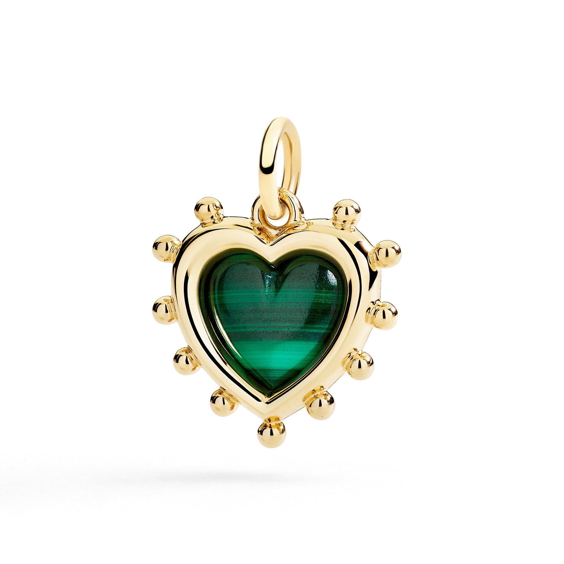 CIONDOLO CUORE CON MALACHITE - Tangredi Gioielleria