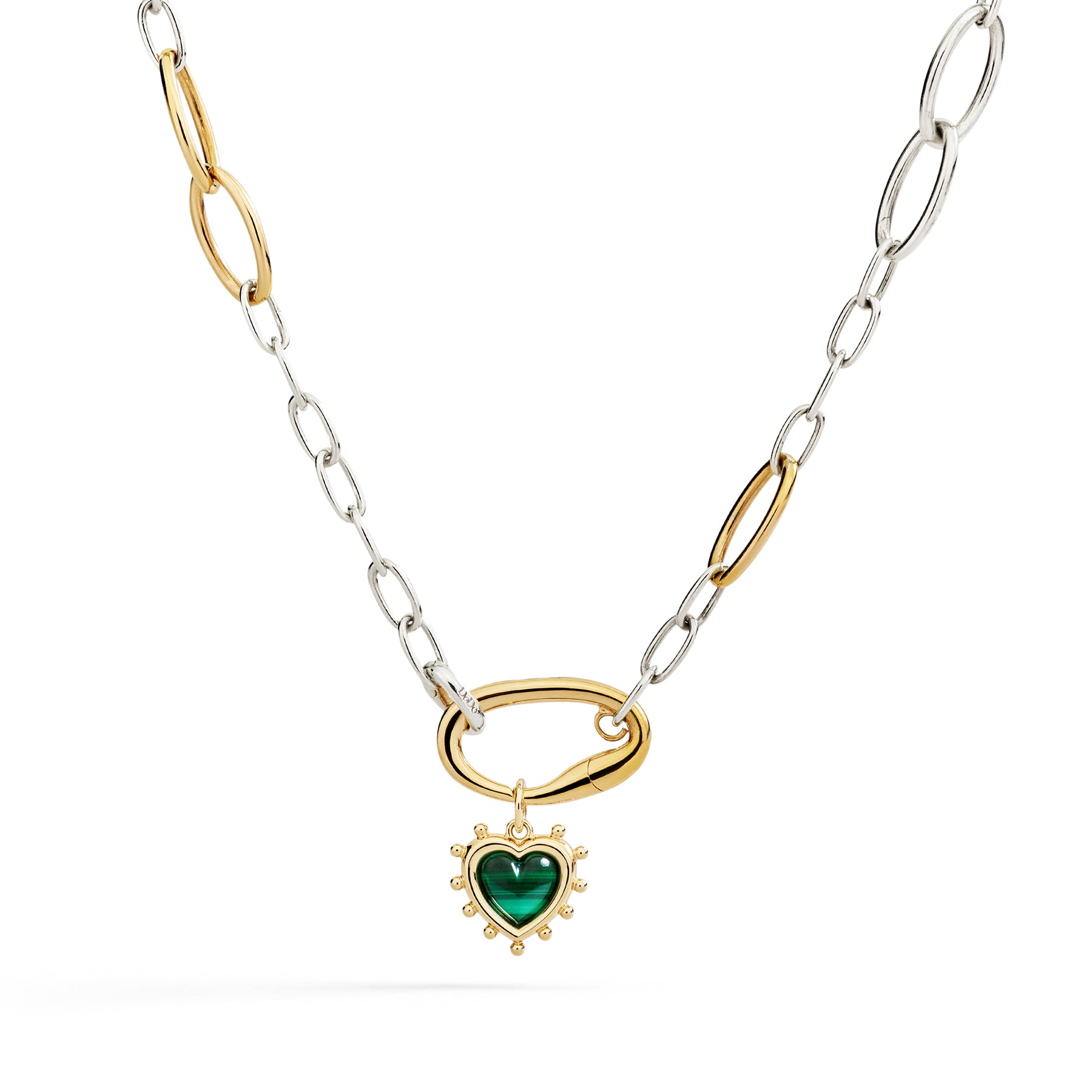 CIONDOLO CUORE CON MALACHITE - Tangredi Gioielleria