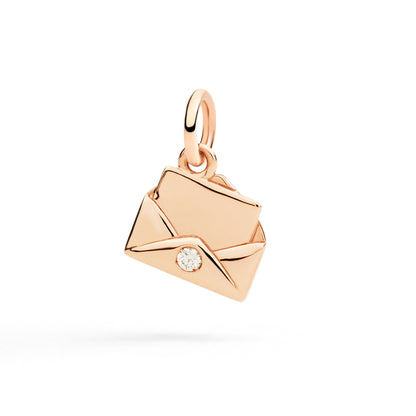 CIONDOLO LETTERA ORO ROSA E DIAMANTE - Tangredi Gioielleria