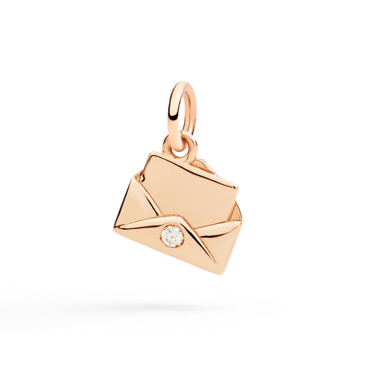 CIONDOLO LETTERA ORO ROSA E DIAMANTE - Tangredi Gioielleria