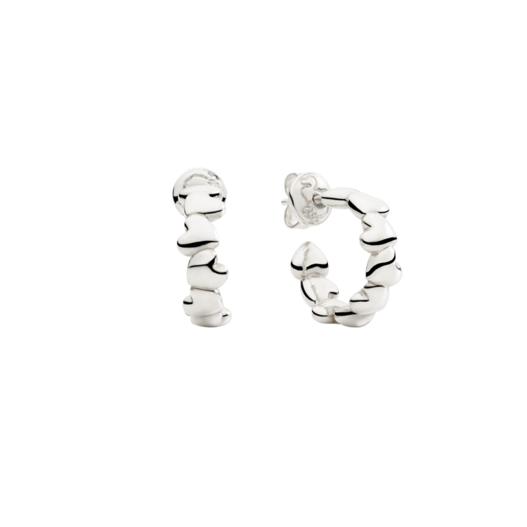 ORECCHINI HOOP CUORE ARGENTO - Tangredi Gioielleria