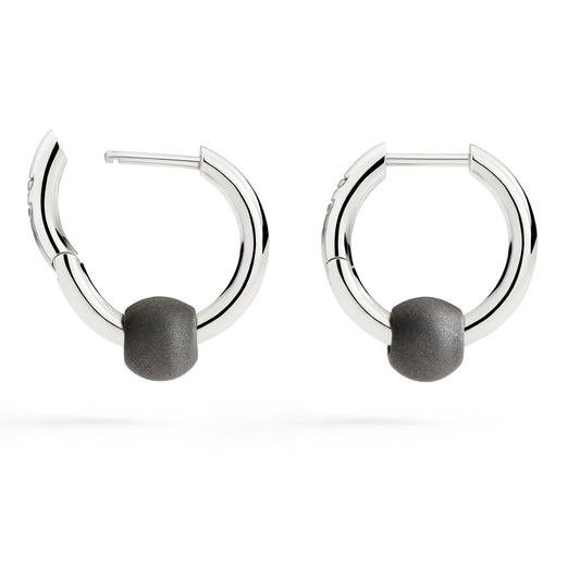 ORECCHINI HOOP PEPITA ARGENTO E TITANIO - Tangredi Gioielleria