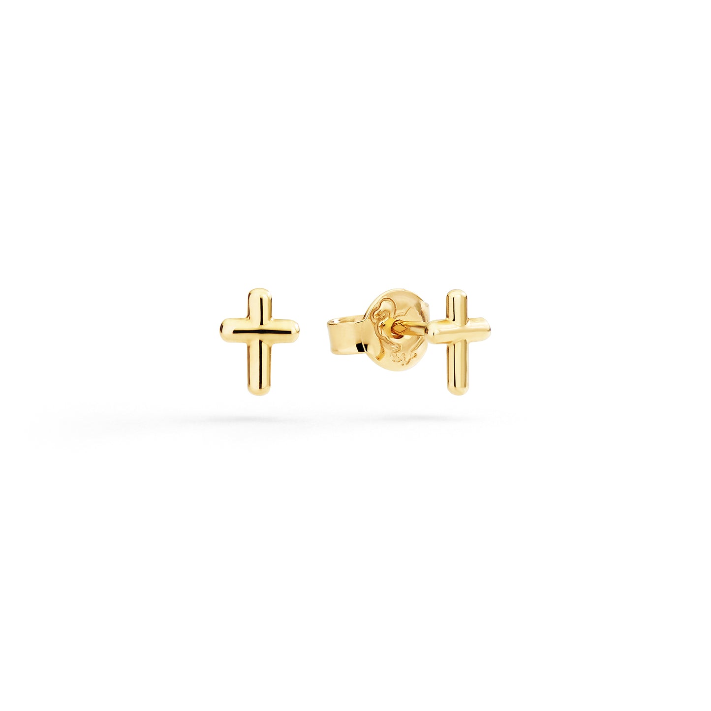 ORECCHINI MINI STUD CROCE ORO GIALLO - Tangredi Gioielleria