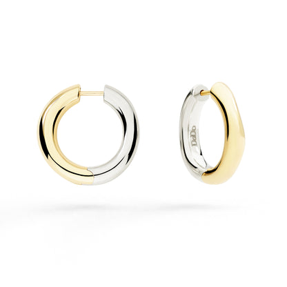 ORECCHINI HOOP ARGENTO & ORO GIALLO - Tangredi Gioielleria
