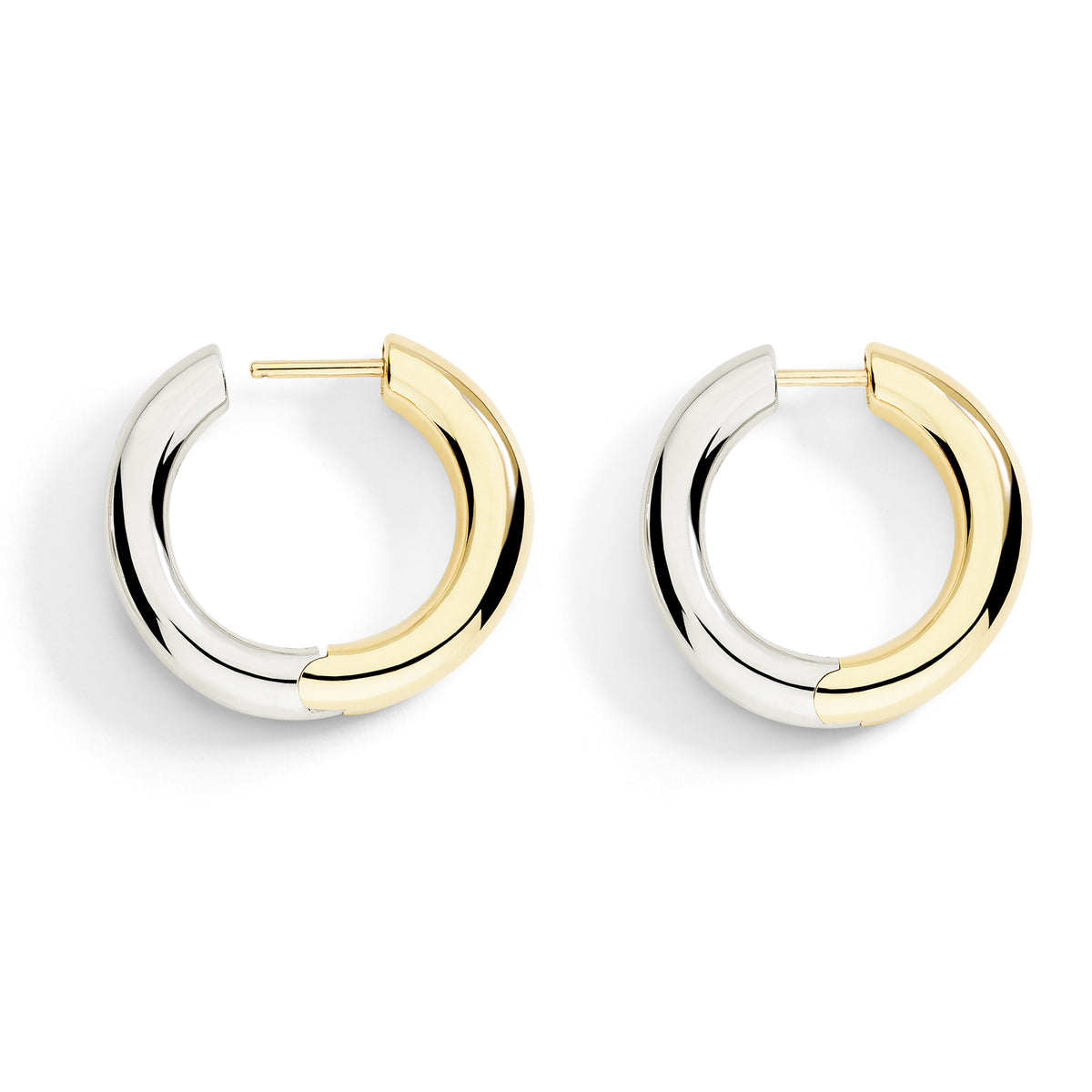ORECCHINI HOOP ARGENTO & ORO GIALLO - Tangredi Gioielleria