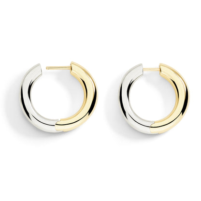 ORECCHINI HOOP ARGENTO & ORO GIALLO - Tangredi Gioielleria