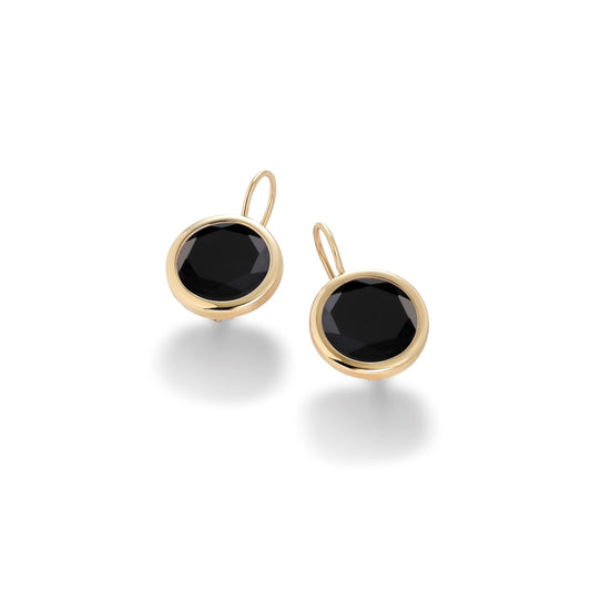 ORECCHINI MONACHELLA E PASTE VITREE NERE TONDE