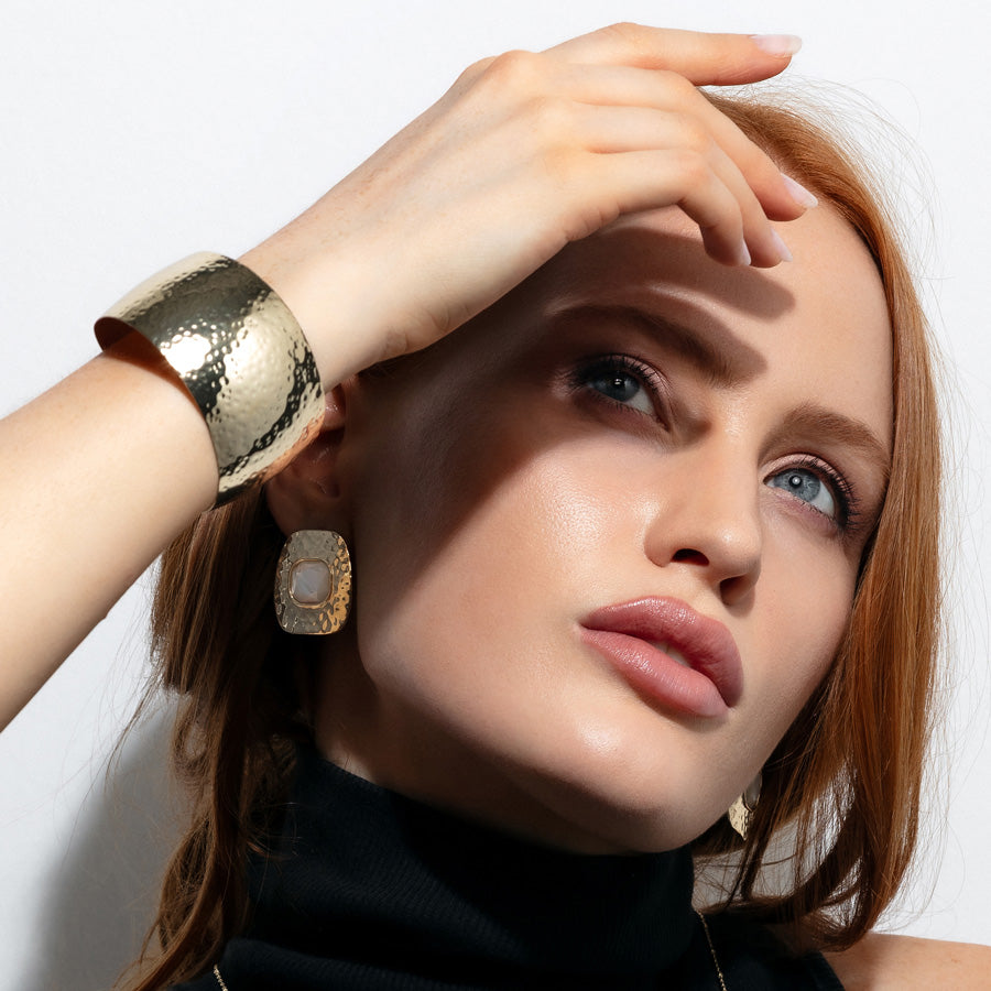 ORECCHINI CON MADREPERLA QUADRATA - Tangredi Gioielleria