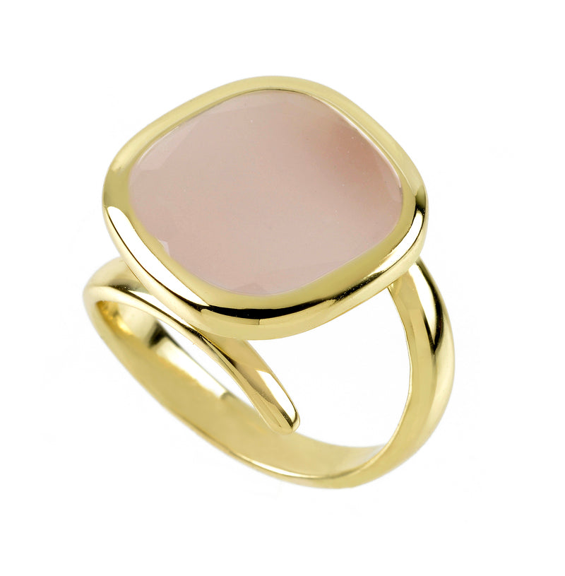 ANELLO AQUACARAMELLE CON PASTA VITREA ROSA - Tangredi Gioielleria