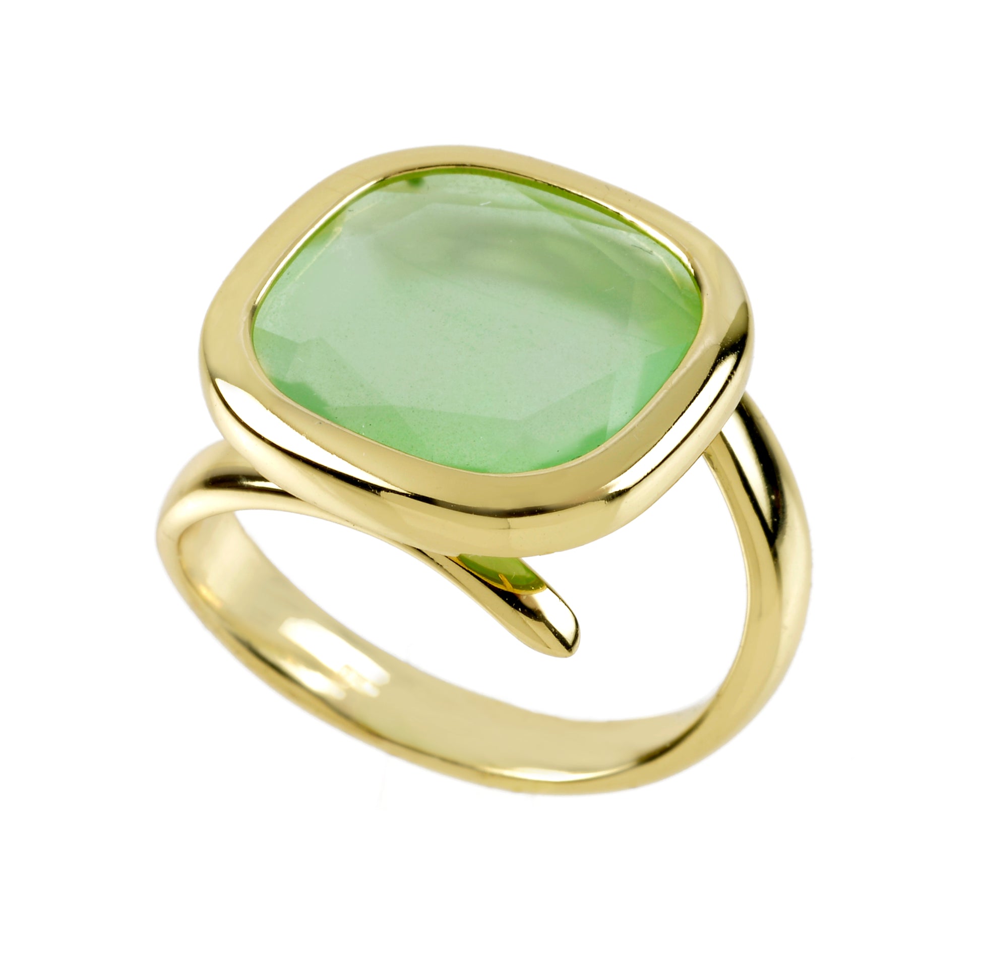 ANELLO AQUACARAMELLE CON PASTA VITREA VERDE - Tangredi Gioielleria