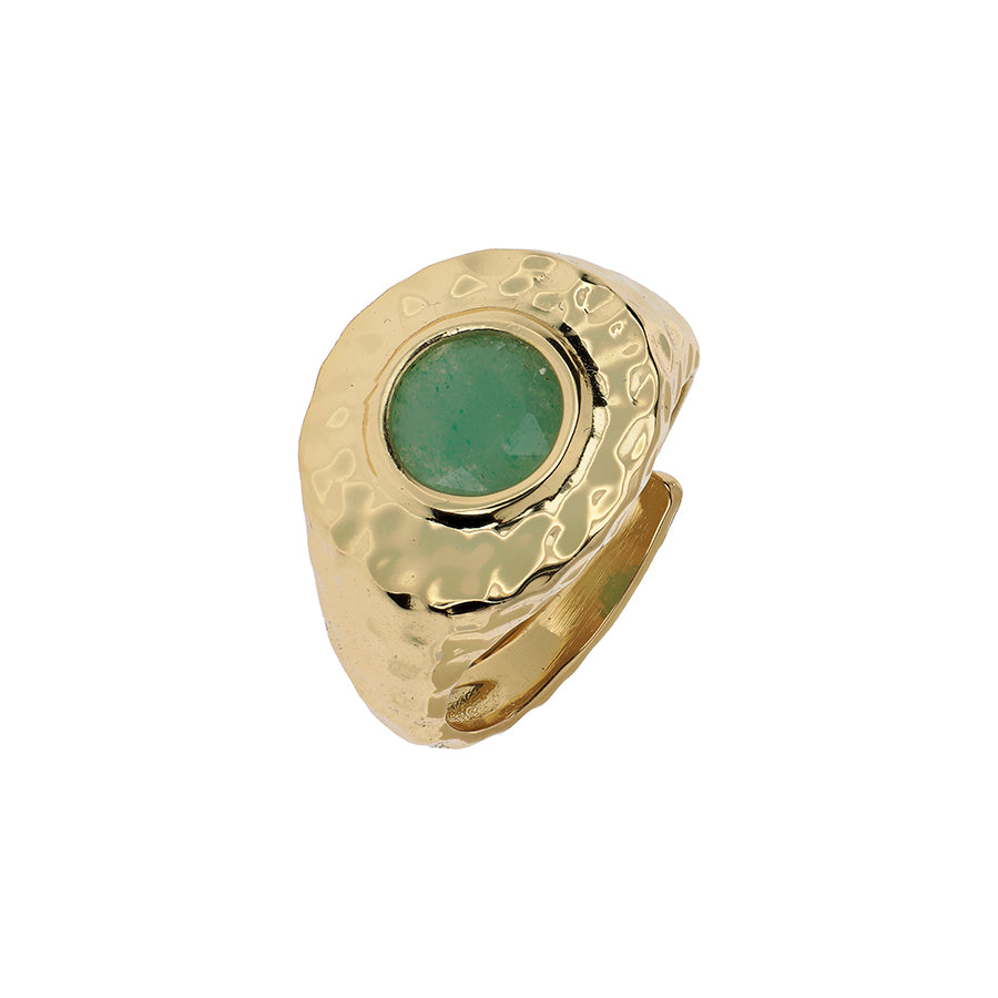 ANELLO NUOVA RETRO' CON AVVENTURINA - Tangredi Gioielleria