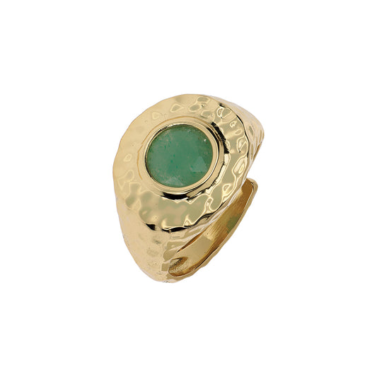 ANELLO NUOVA RETRO' CON AVVENTURINA - Tangredi Gioielleria