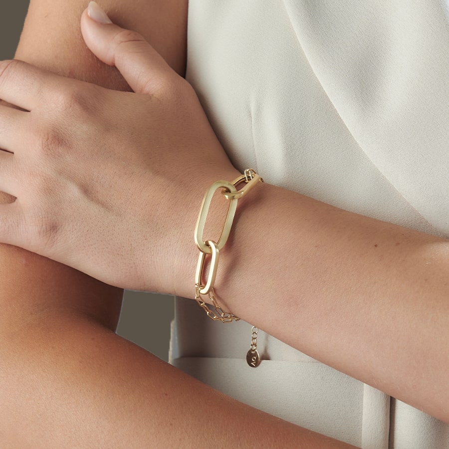 BRACCIALE CATENA SABBIATO OVALI CHIC - Tangredi Gioielleria