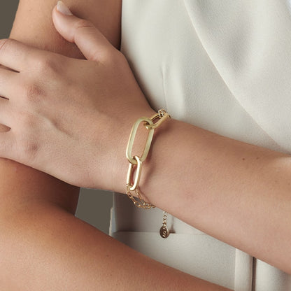 BRACCIALE CATENA SABBIATO OVALI CHIC - Tangredi Gioielleria