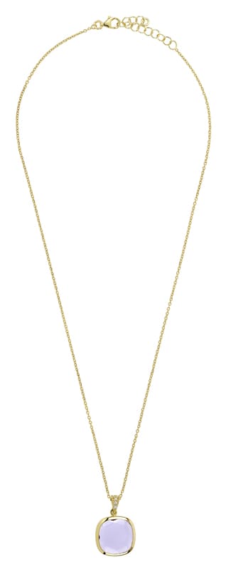 COLLANA PENDENTE CON PASTA VITREA ROSA - Tangredi Gioielleria