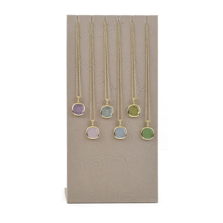 COLLANA PENDENTE CON PASTA VITREA ROSA - Tangredi Gioielleria