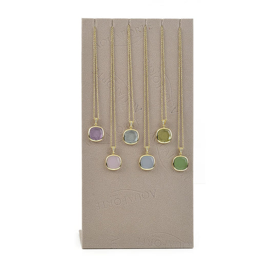 COLLANA PENDENTE CON PASTA VITREA ROSA - Tangredi Gioielleria