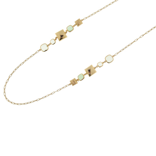 COLLANA LUNGA CON PASTE VITREE VERDI - Tangredi Gioielleria