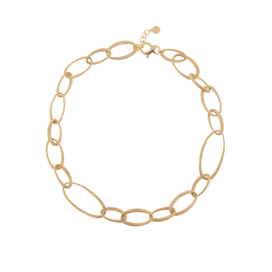 COLLANA SABBIATA CATENE OVALI - Tangredi Gioielleria