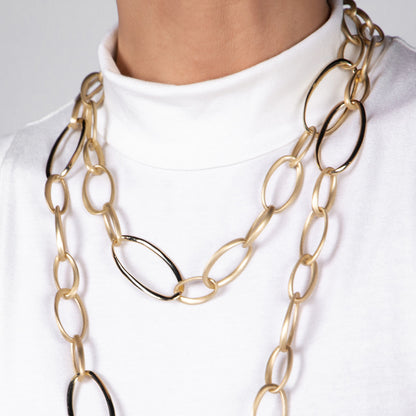 COLLANA SABBIATA CATENE OVALI - Tangredi Gioielleria