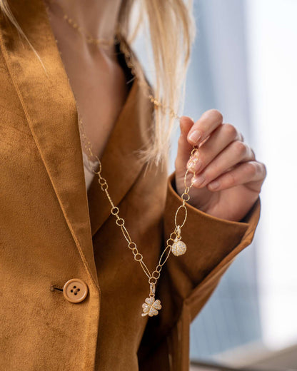 COLLANA LUNGA MAGLIE OVALI DIAMANTATA - Tangredi Gioielleria