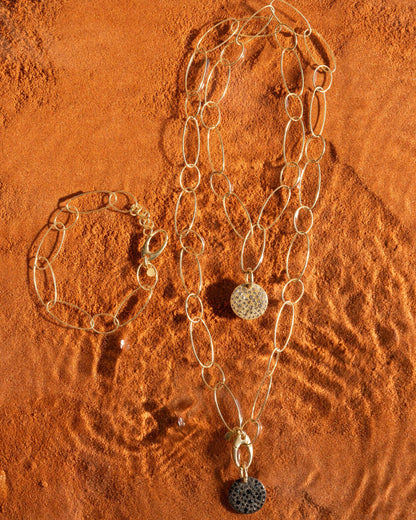 COLLANA LUNGA MAGLIE OVALI DORATA - Tangredi Gioielleria