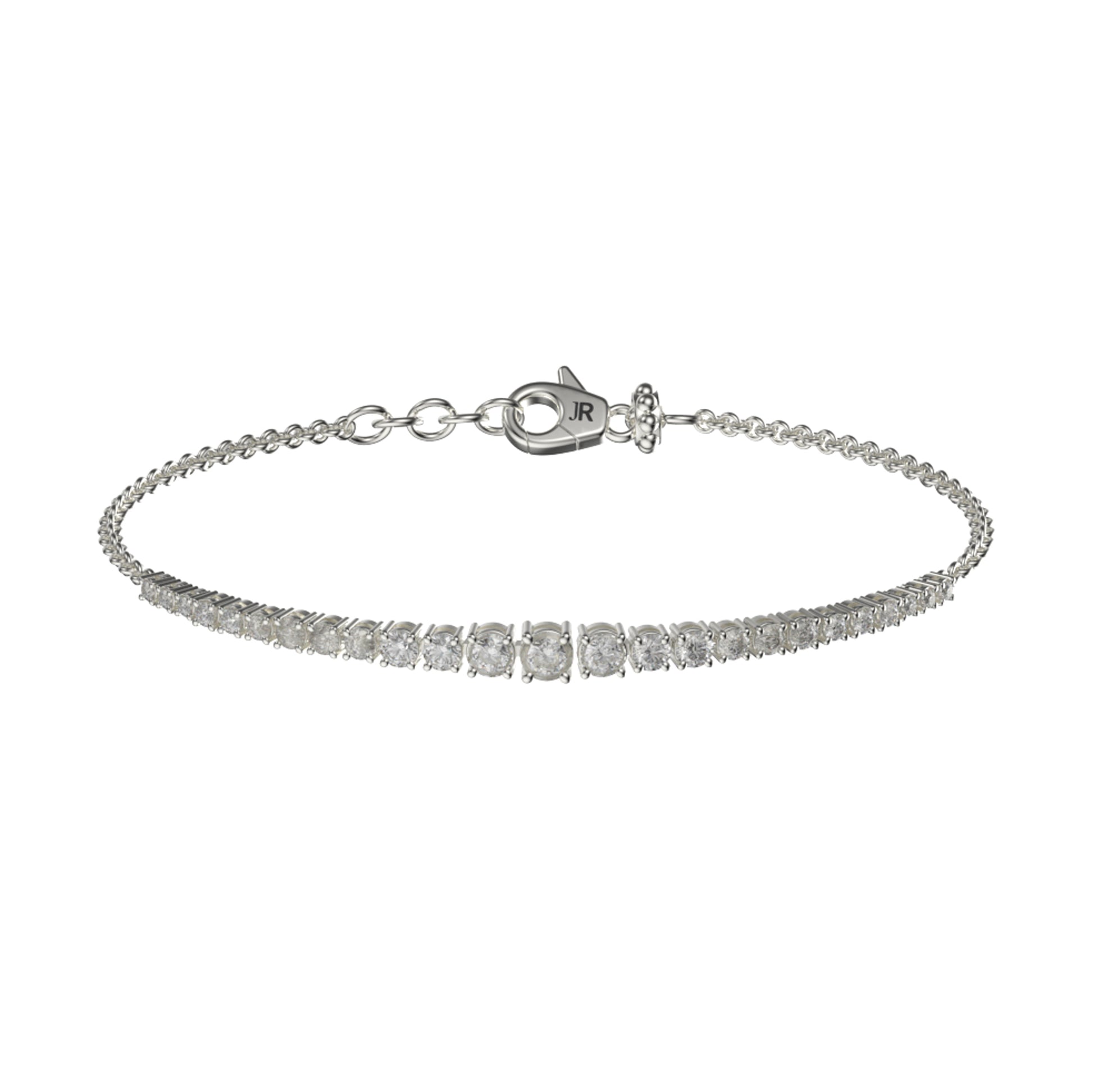 BRACCIALE EVOLUTION BARRETTA TITANIO SILVER E DIAMANTI LAB. - Tangredi Gioielleria