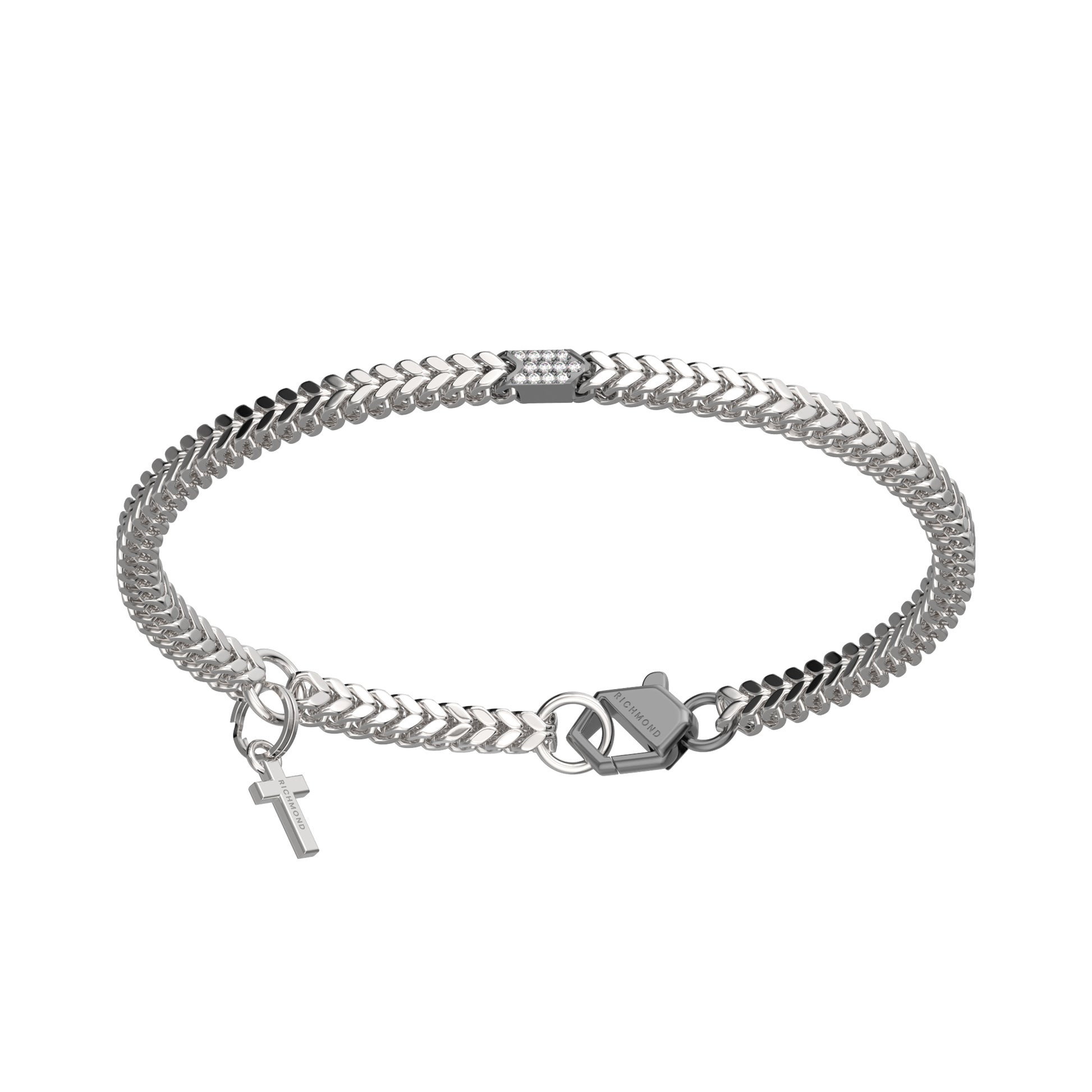 BRACCIALE RANGE CHAIN E BARRETTA CON BRILLANTI LAB. - Tangredi Gioielleria
