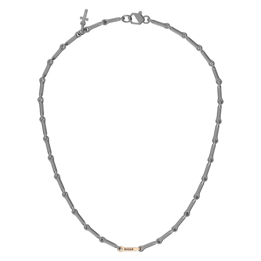 COLLANA RANGE CHAIN BRUNITA CON BRILLANTI NERI LAB. - Tangredi Gioielleria