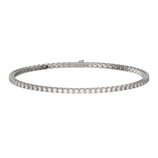 BRACCIALE PETITE TENNIS TITANIO SILVER E BRILLANTI LAB. - Tangredi Gioielleria
