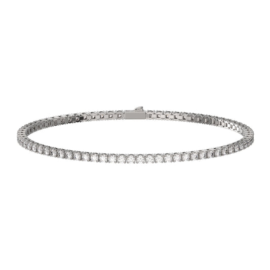 BRACCIALE PETITE TENNIS TITANIO SILVER E BRILLANTI LAB. - Tangredi Gioielleria