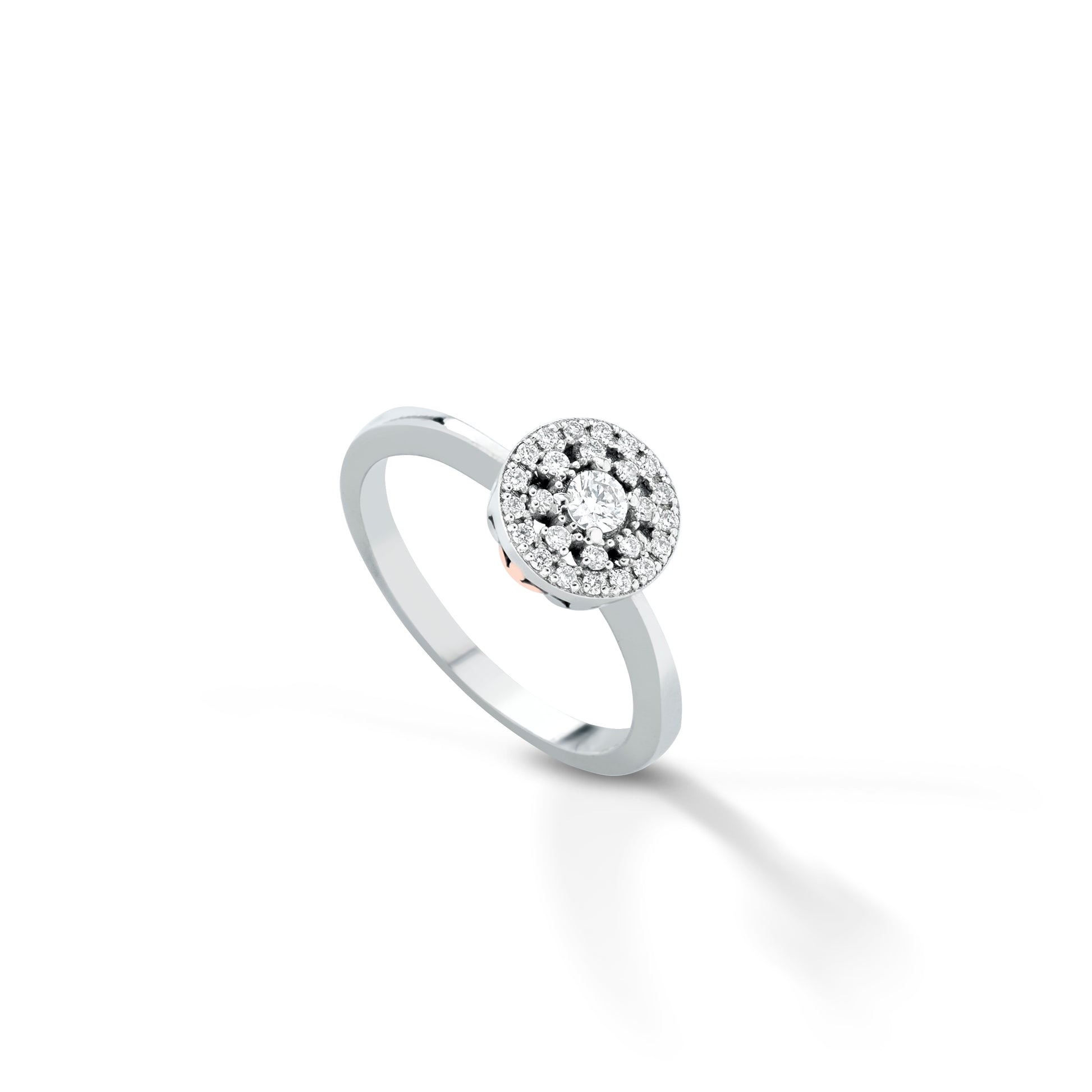 ANELLO MARGHERITA CON ANGELO ORO E DIAMANTI - Tangredi Gioielleria