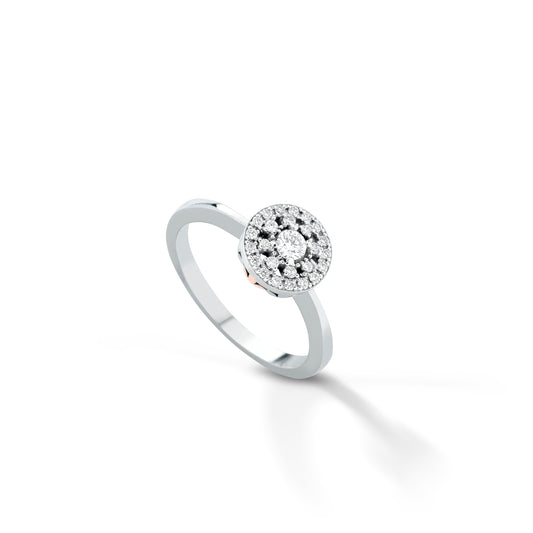 ANELLO MARGHERITA CON ANGELO ORO E DIAMANTI - Tangredi Gioielleria
