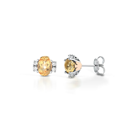 ORECCHINI ANGELI ORO DIAMANTI E CITRINO - Tangredi Gioielleria